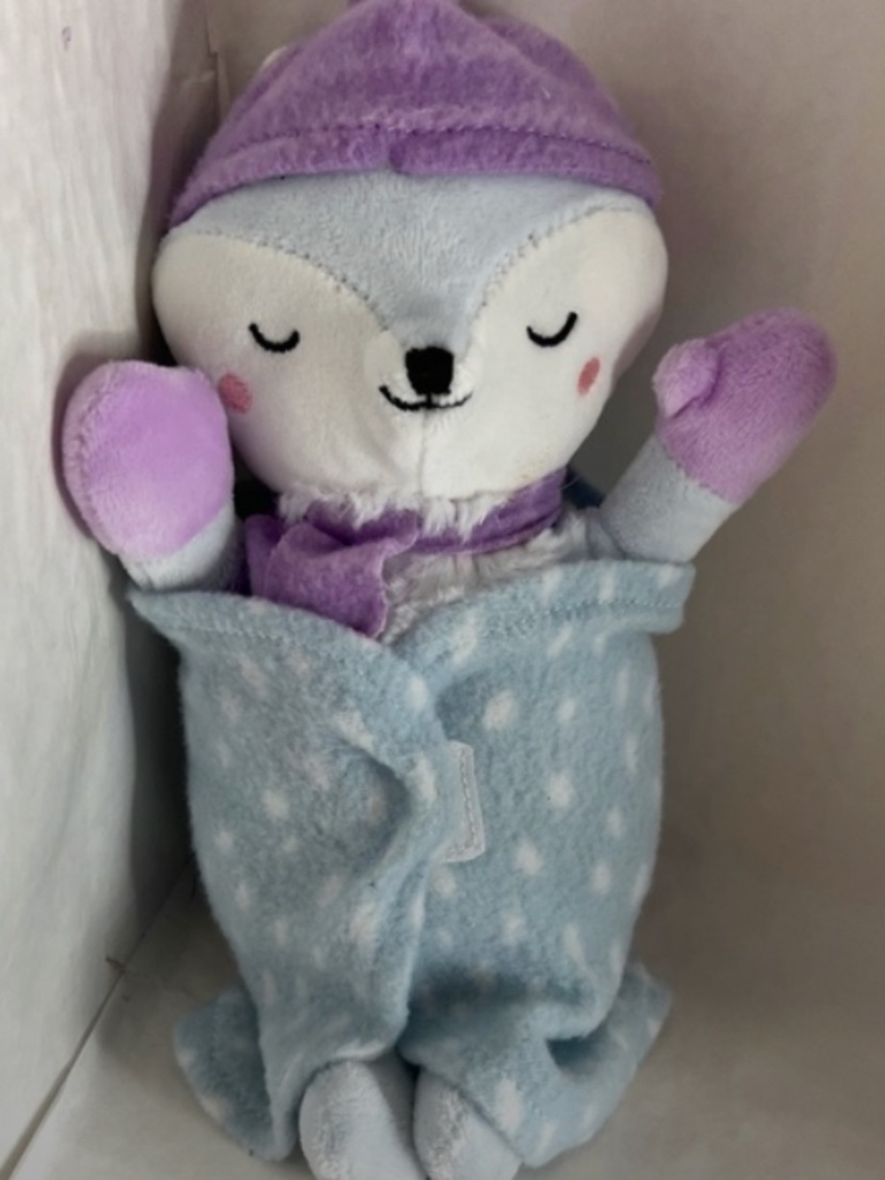 Target Fireside Pals Plush Fox Purple/Blue Swaddle 10" Stuffed Animal Toy